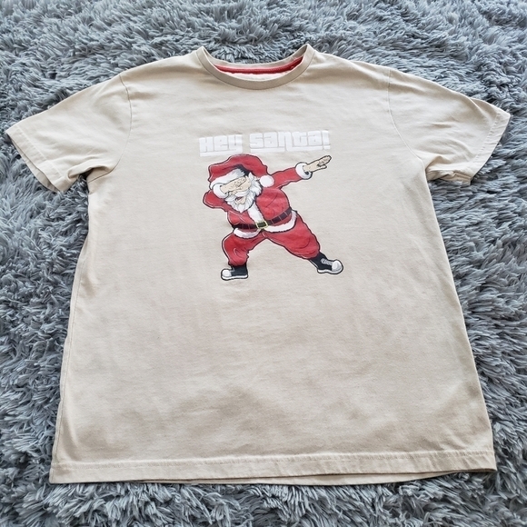 MEN'S Large Hey Santa dabbing Santa tee - Picture 6 of 8